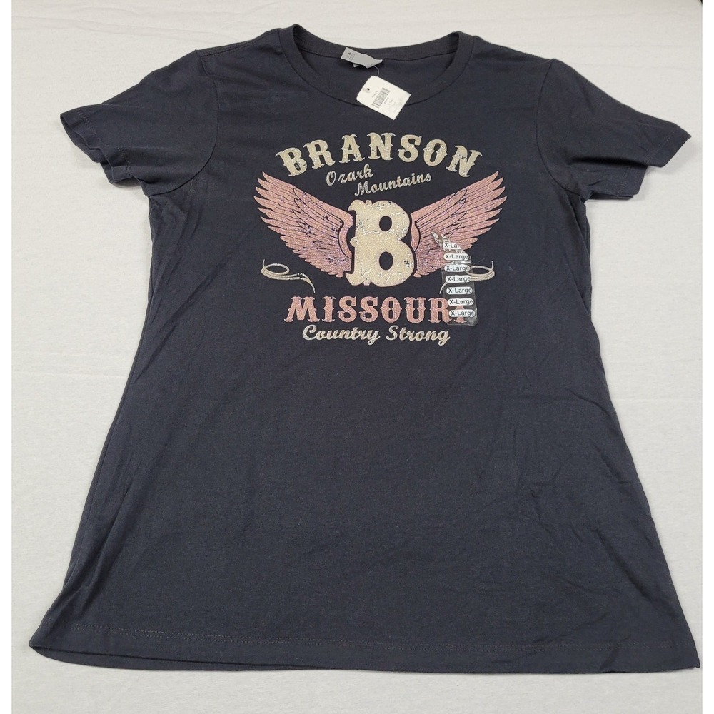 Next Level Branson Missouri Country Strong Tourist Black T-shirt Women's XL
